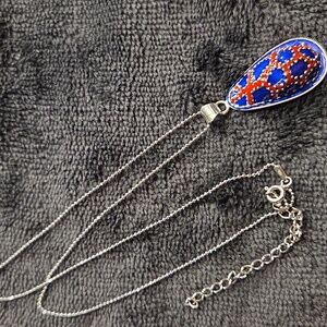 33 - Vintage CloisonnΓ© enamel .925 silver necklace